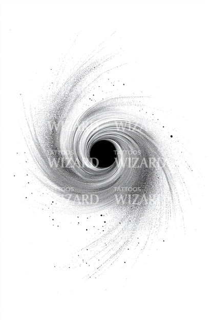 Spiral Galaxy Whirl Tattoo Illustration
