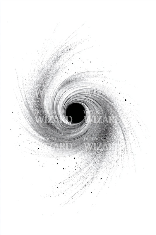 Spiral Galaxy Whirl Tattoo Illustration