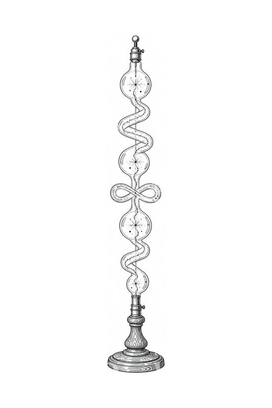 Spiraalvormige Geissler-gloeibuis tattoo-idee