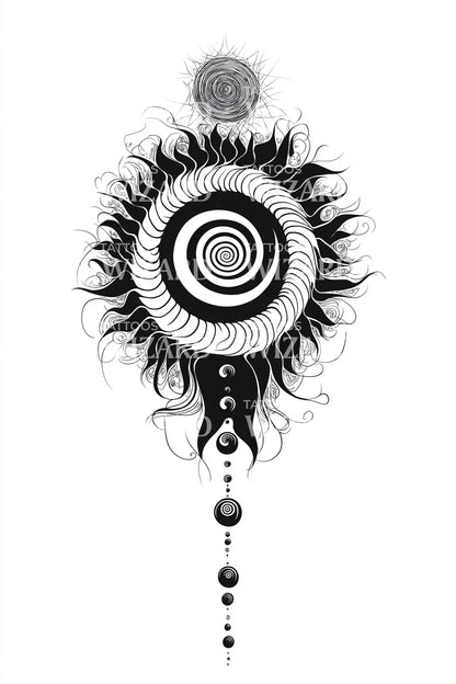 Spiral Mandala Totem Tattoo Design