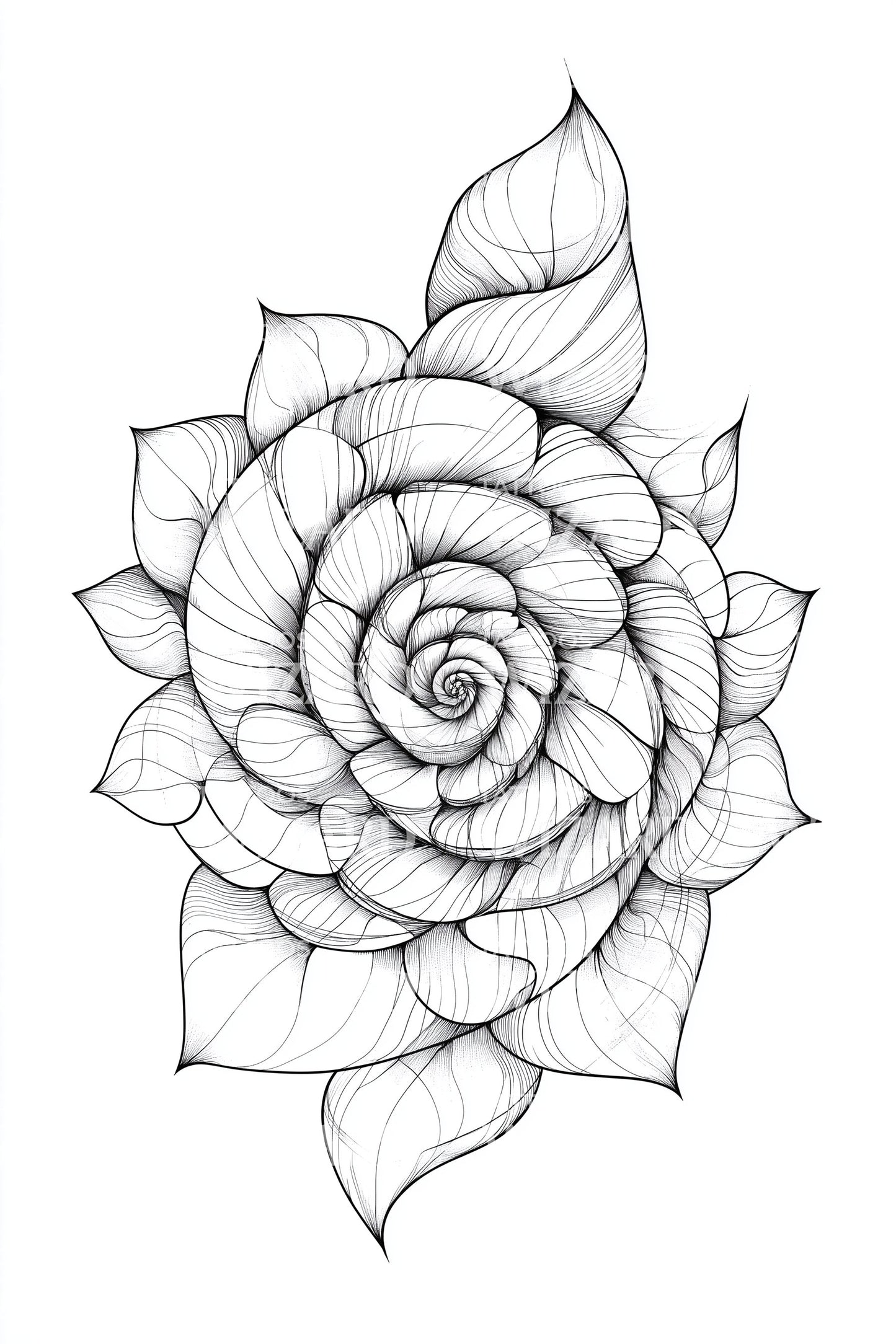 Design de tatouage géométrique rose en spirale
