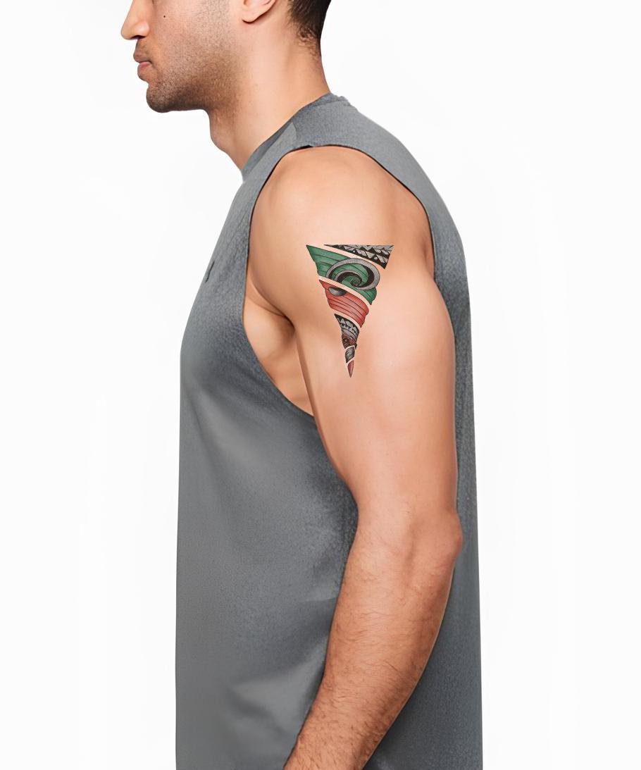 Desenho de Tatuagem Espiral Maori de Vanuatu