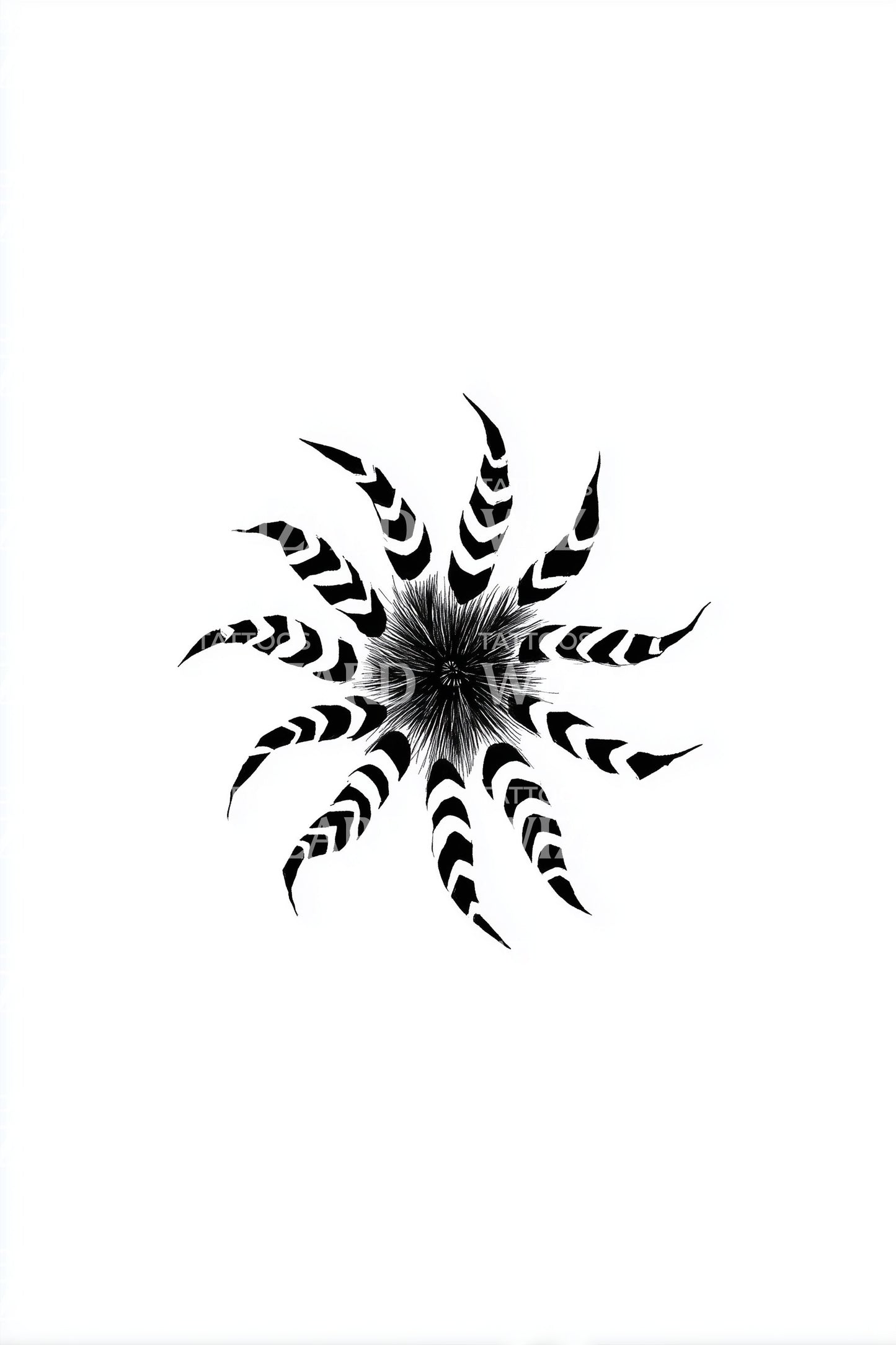 Desenho de Tatuagem de Movimento Estrela Espiral