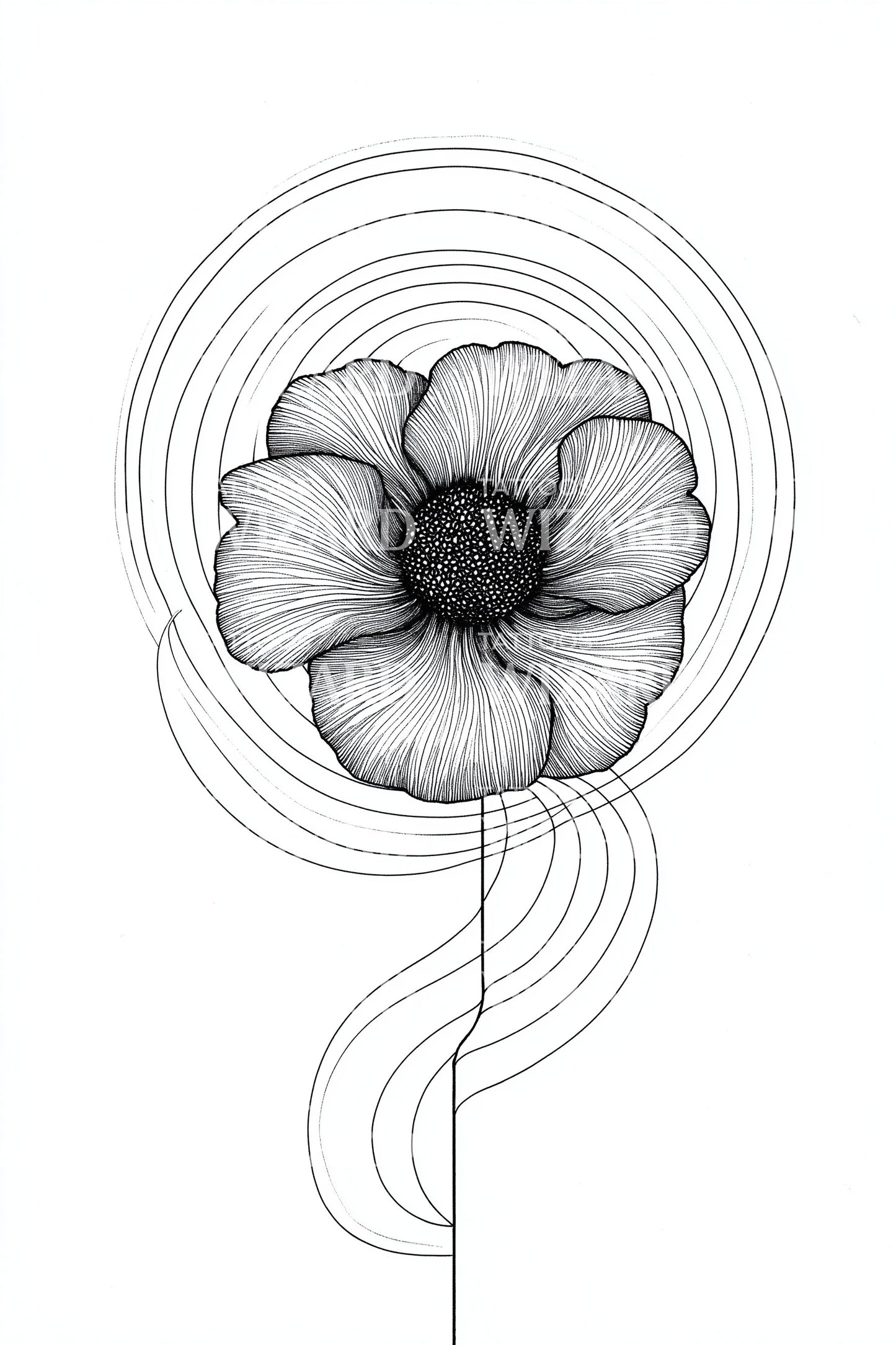 Idée de tatouage spirale tige pétale