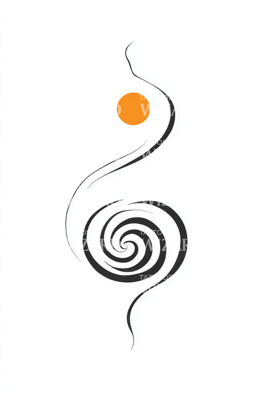 Spiral Sun Blackwork Tattoo Design