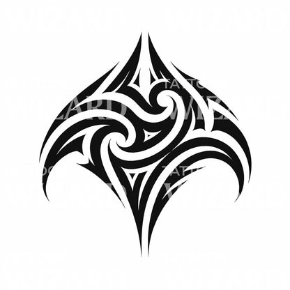 Spiral Tribal Shield Tattoo Design