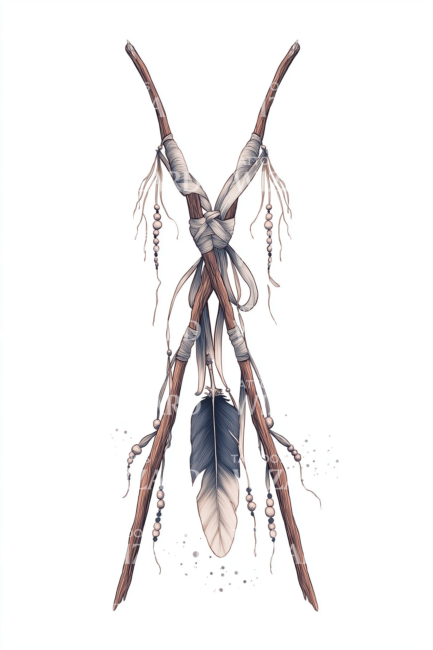 Spirit Lodge Poles Tattoo Design