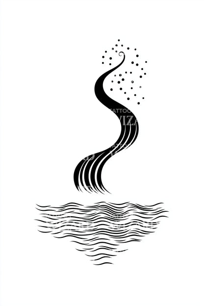 Design Tatuaggio Fumo Spirituale sull'Acqua