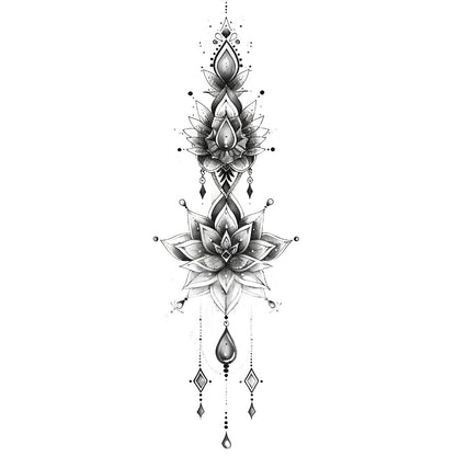Spiritual Lotus Flowers Tattoo Design
