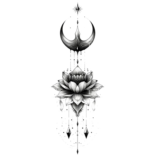 Conception de tatouage de talisman de lotus spirituel