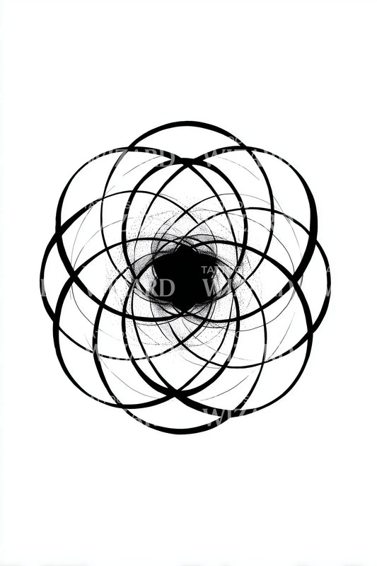 Spirograph Bloembladlus Tatoeageontwerp