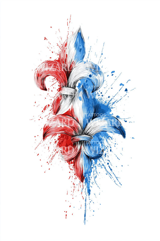Splash Lilies Watercolor Tattoo Design