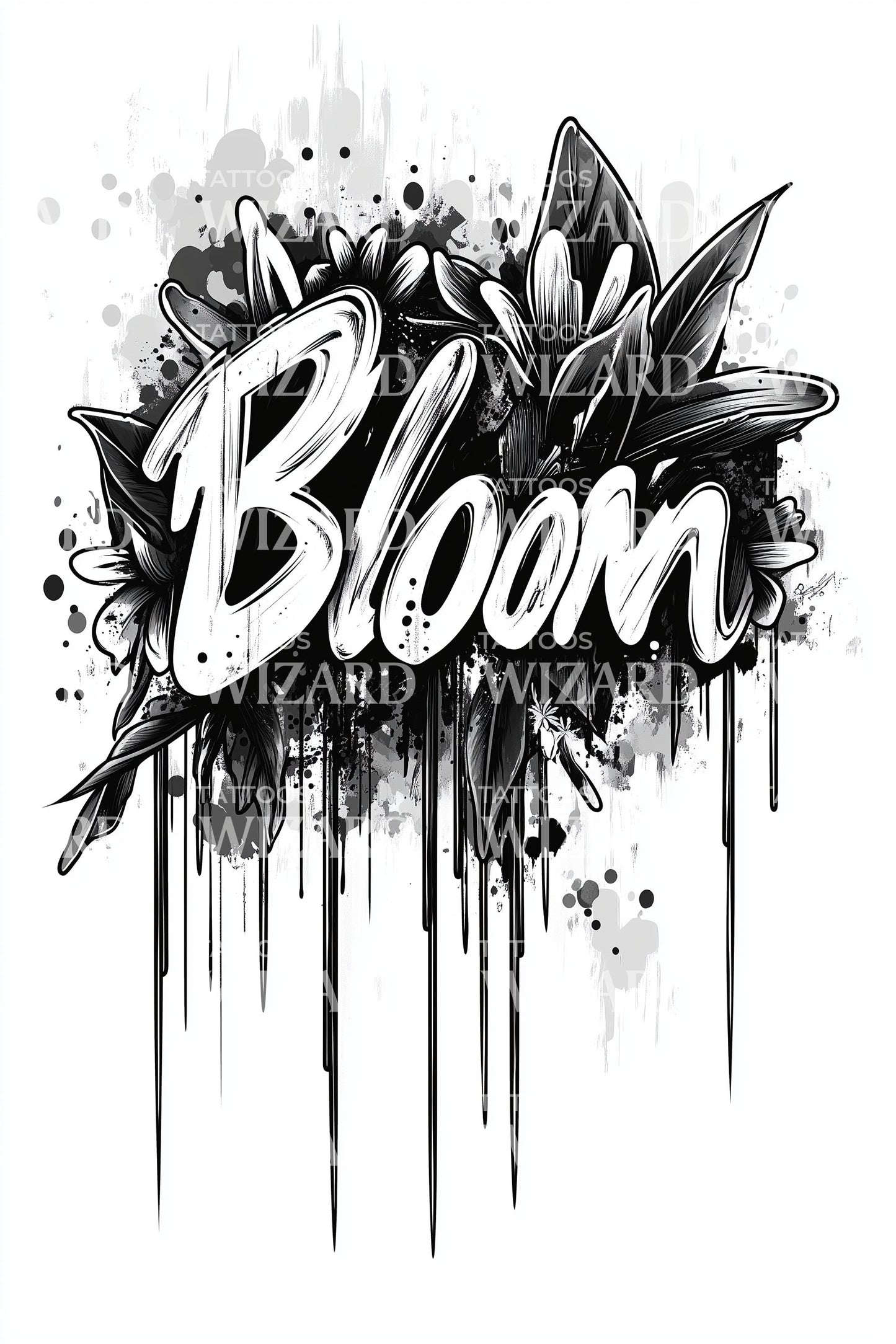 Splatter Bloom Graffiti Tattoo Design