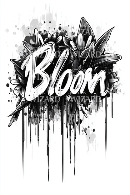 Splatter Bloom Graffiti Tattoo Design