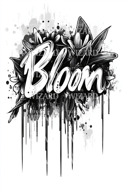 Splatter Bloom graffiti tetoválás minta