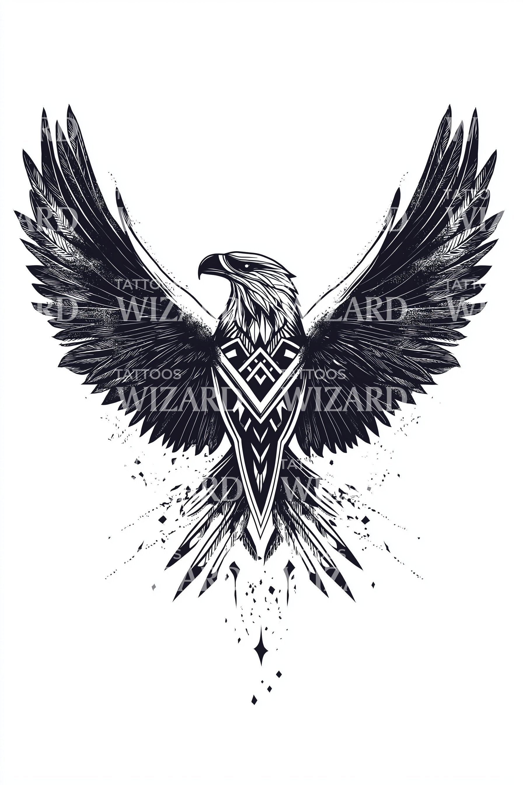 Splatter Eagle Wings Tattoo Idea – Tattoos Wizard Designs