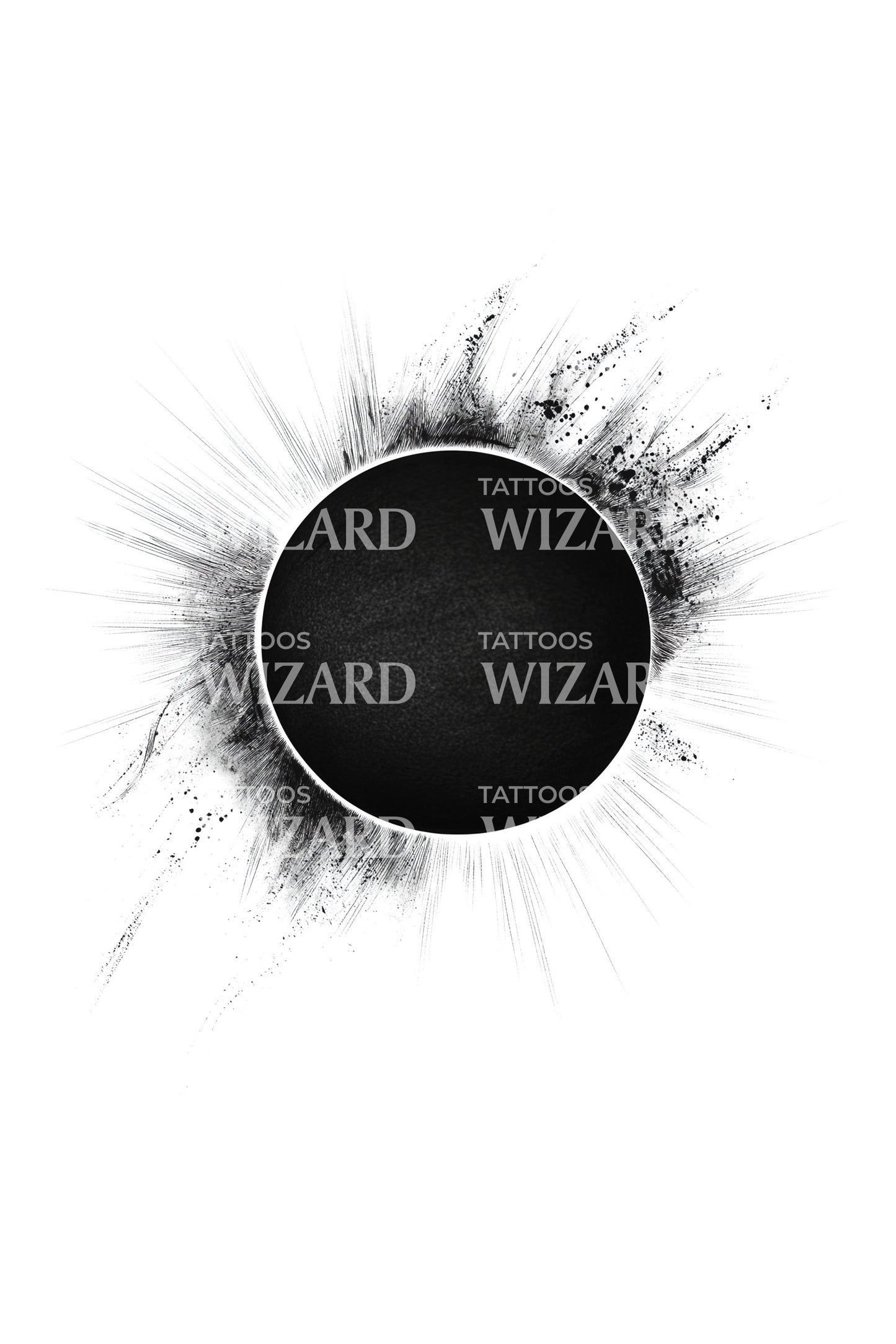 Splatter Eclipse Blackhole Tattoo Design