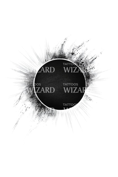 Splatter Eclipse Blackhole Tattoo Design