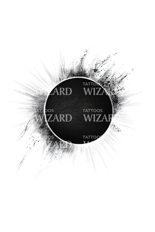 Splatter Eclipse Blackhole Tattoo Design
