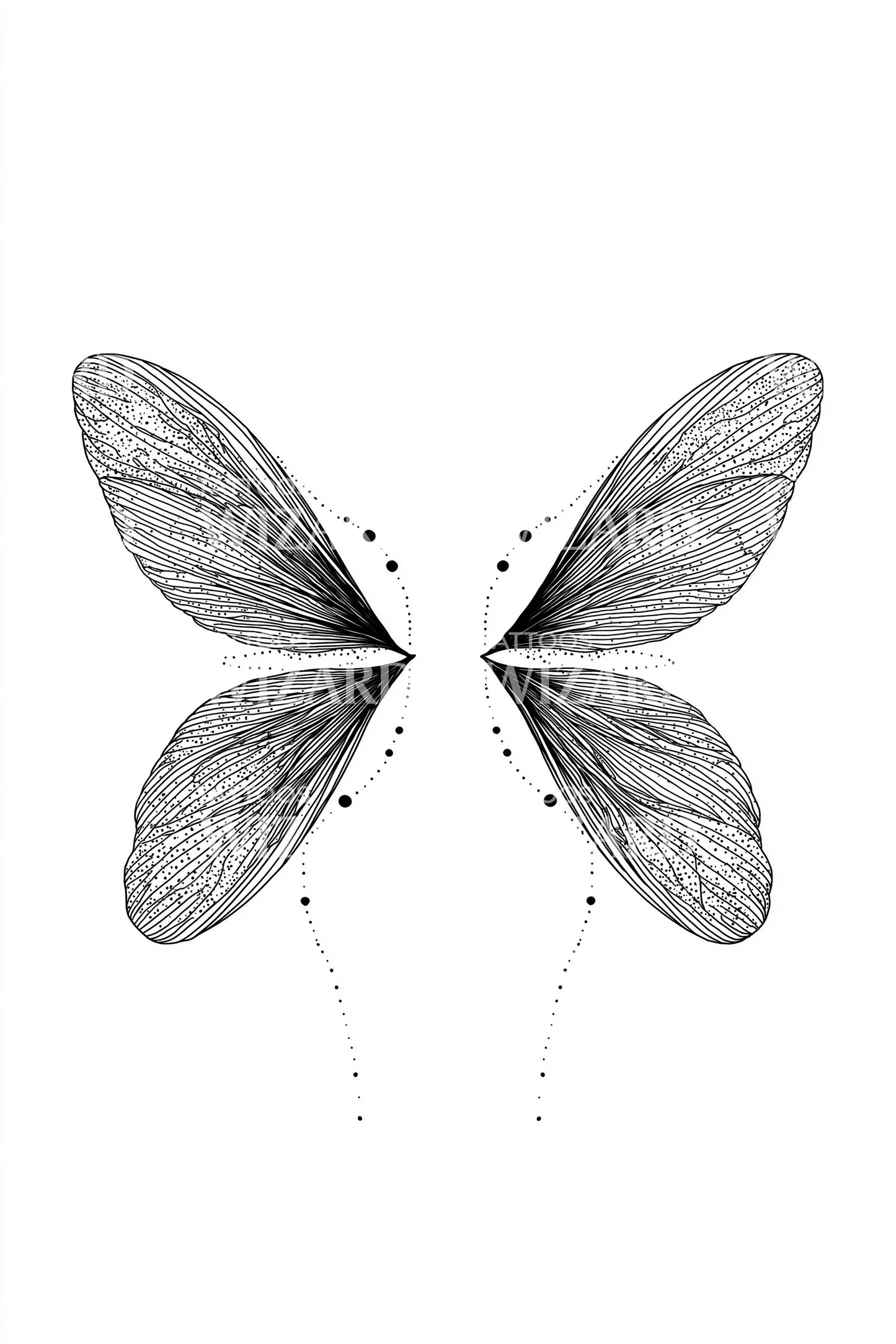 Split Wing Minimal Tattoo Idea