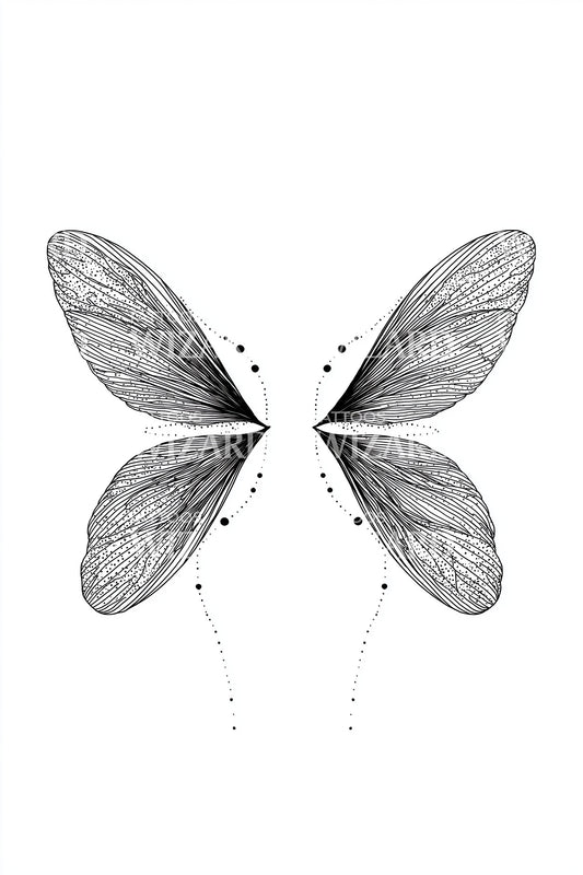 Split Wing Minimal Tattoo Idea