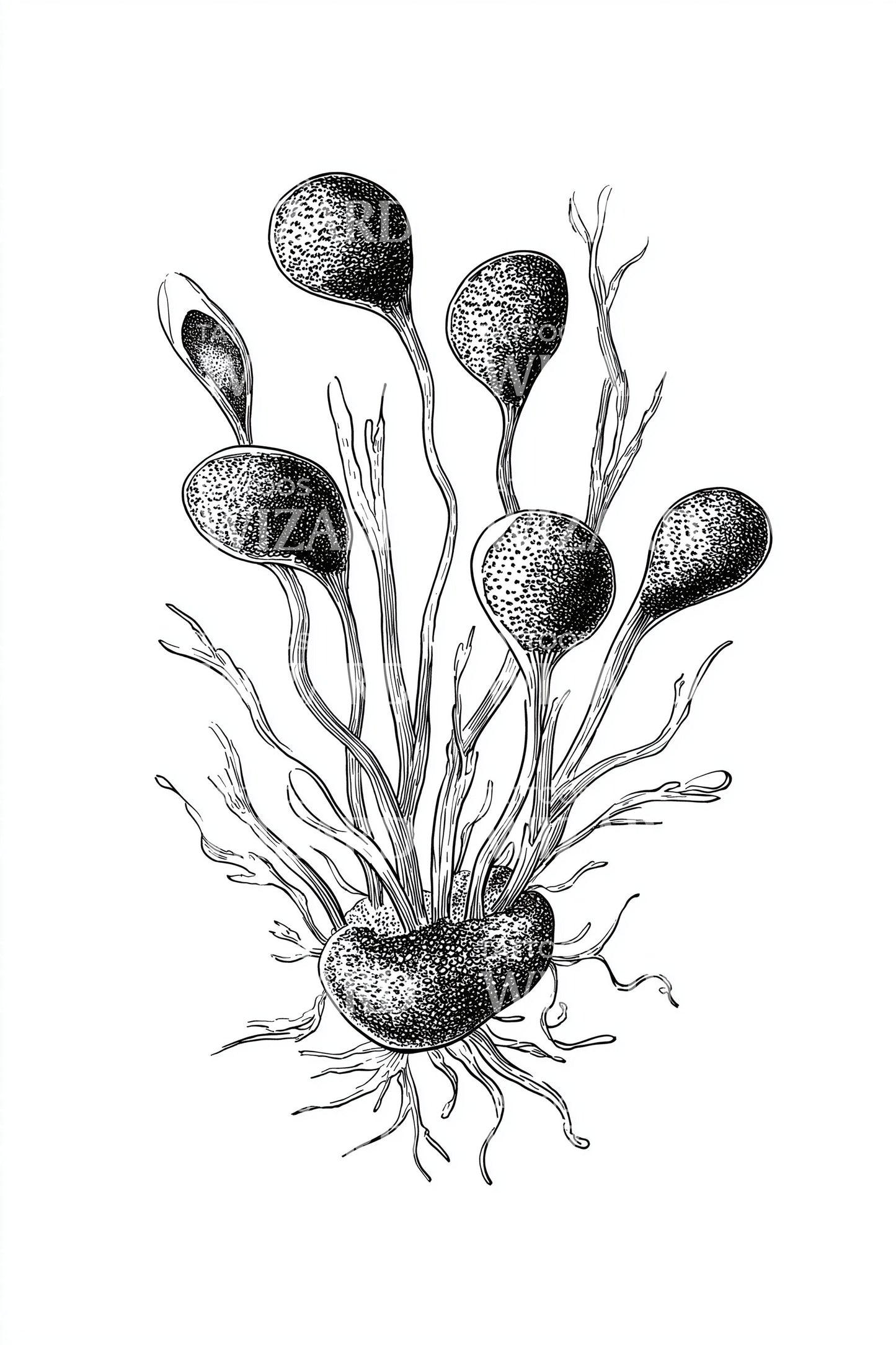 Spore Pod Cluster Tattoo Design