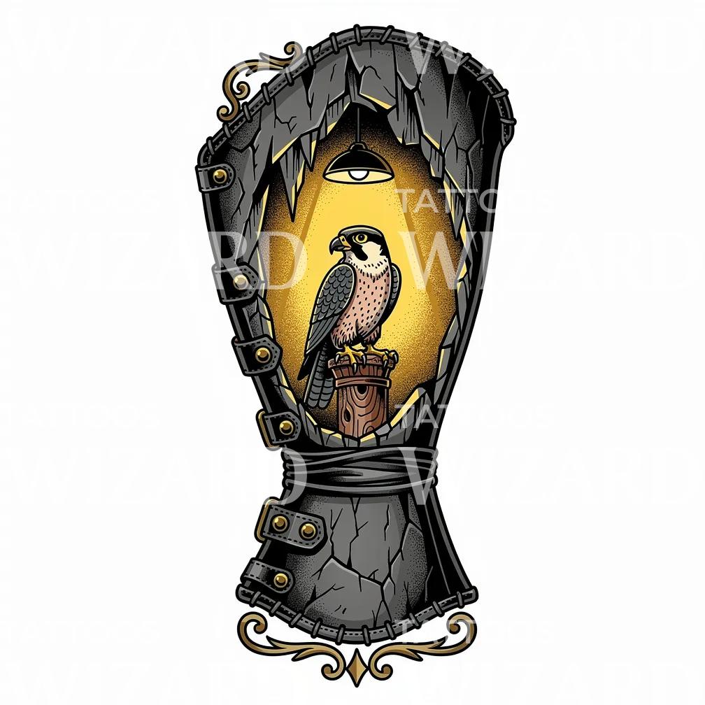 Spotlight Falcon Tattoo Design