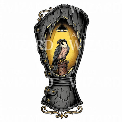Spotlight Falcon Tattoo Design