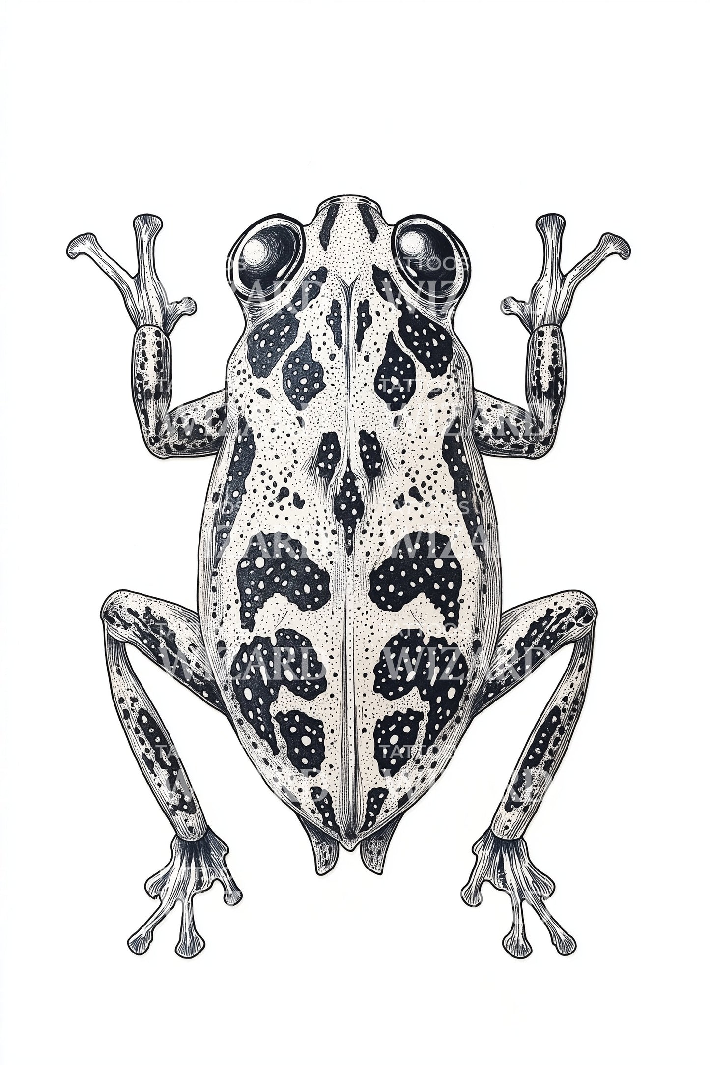 Spotted Poison Frog Tattoo Design