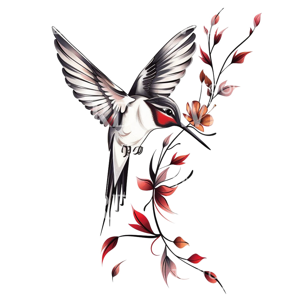 Frühlings-Schwalben-Vogel-Tattoo-Design
