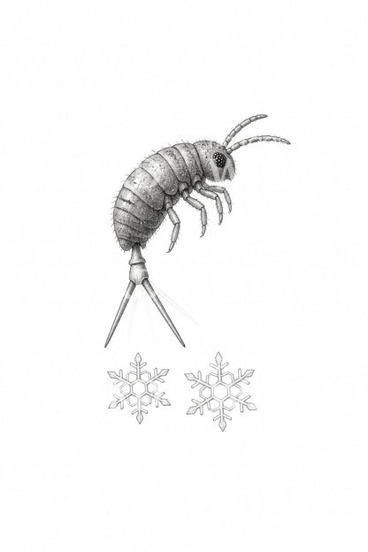Springtail Jumping on Frost Tattoo Idea