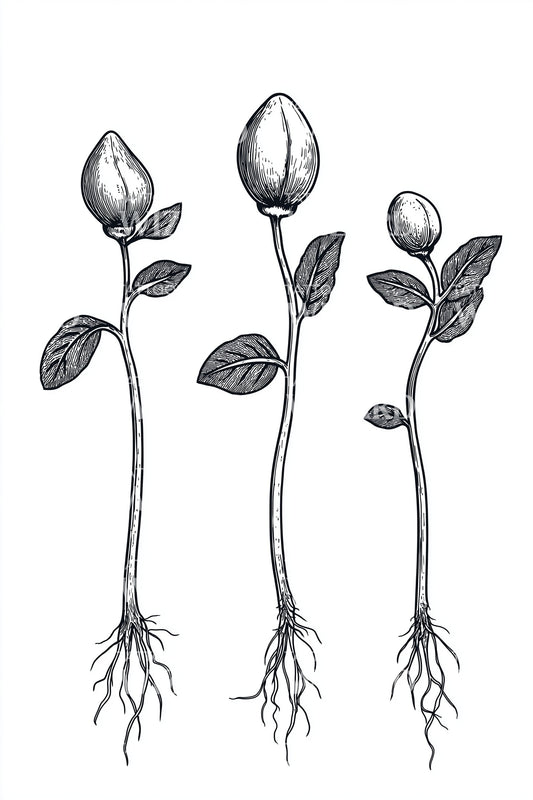 Sprouting Bud Trio Tattoo Design