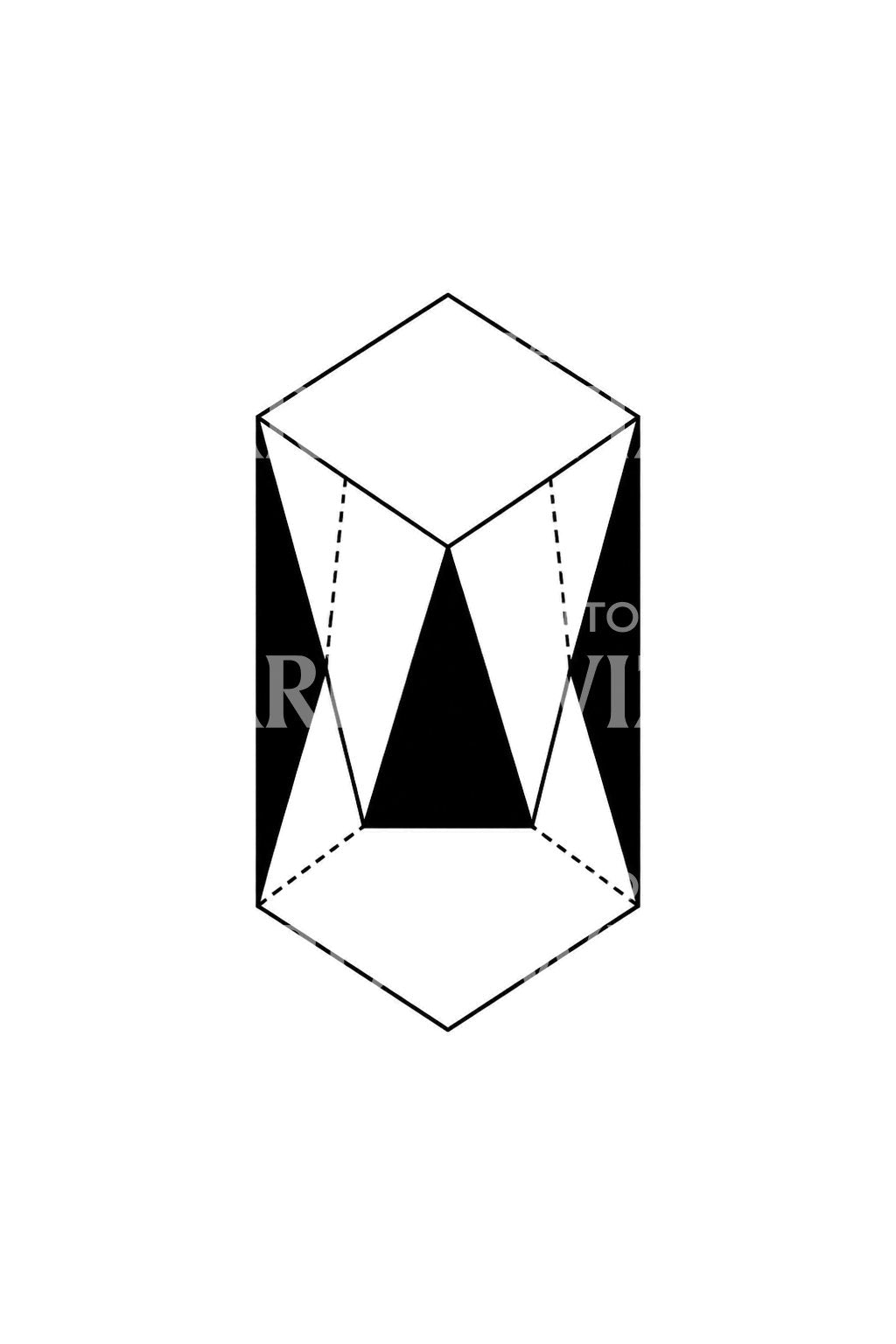 Square Antiprism Solid Tattoo Design