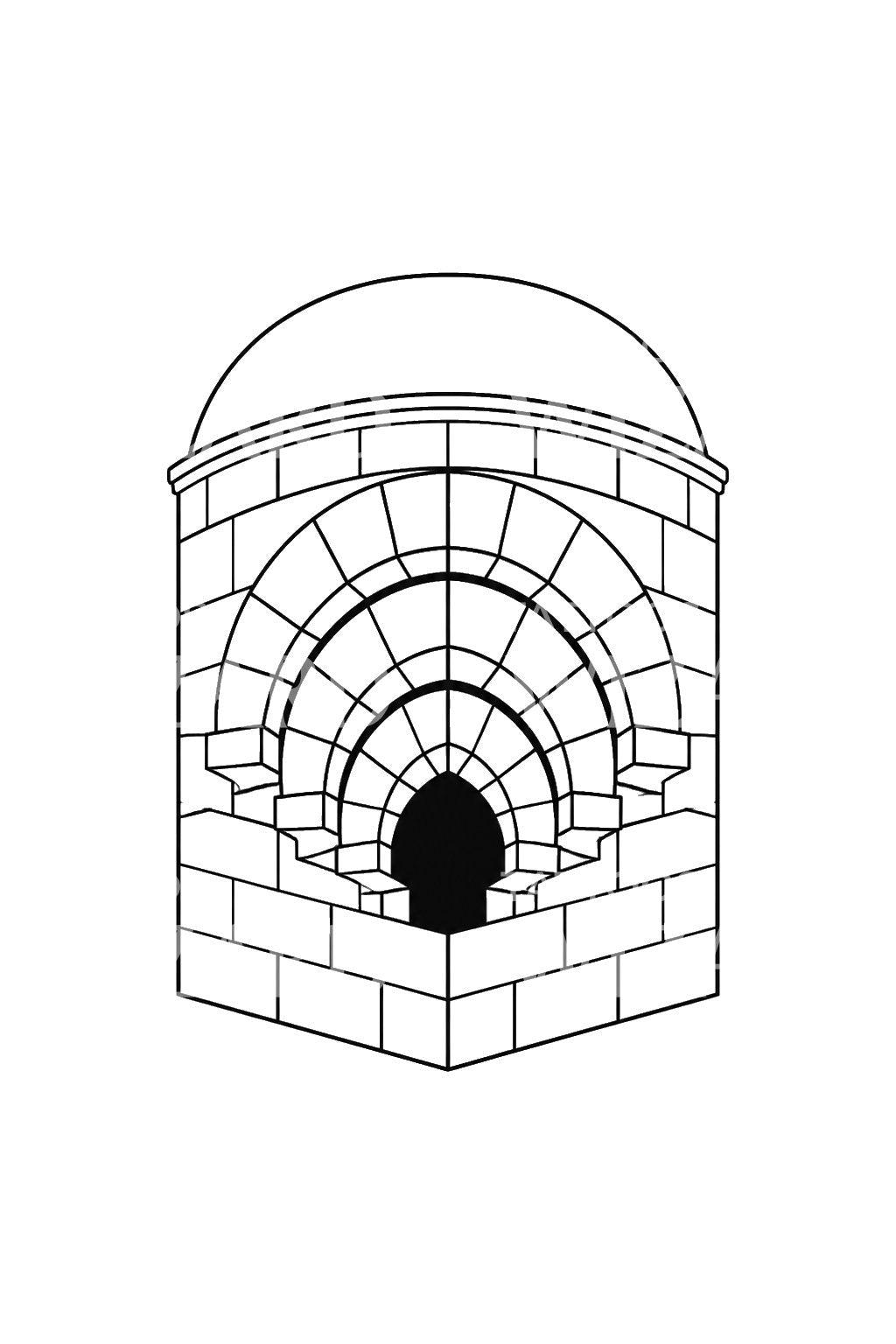 Diseño de tatuaje de pechina y cúpula