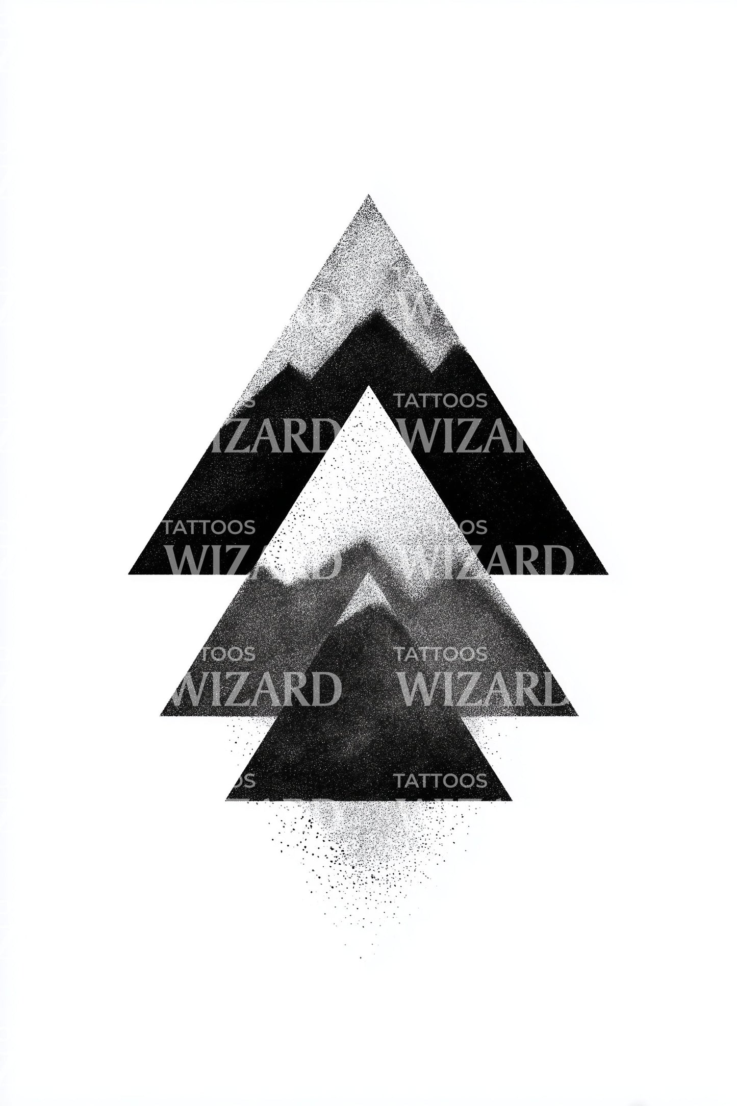 Stacked Mountain Triangles Tattoo Design
