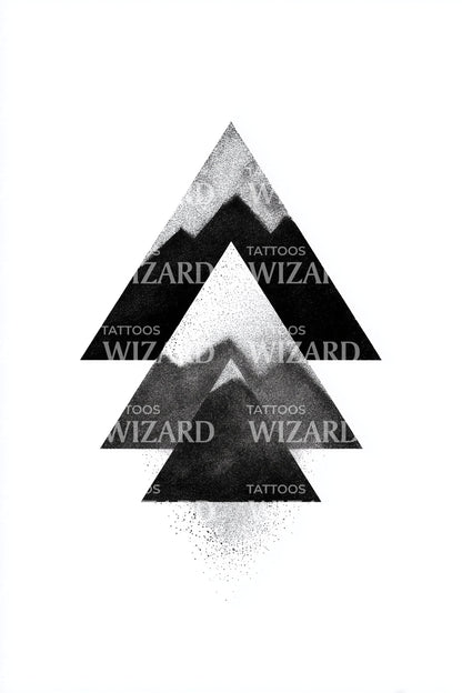 Stacked Mountain Triangles Tattoo Design