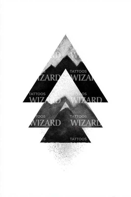 Stacked Mountain Triangles Tattoo Design