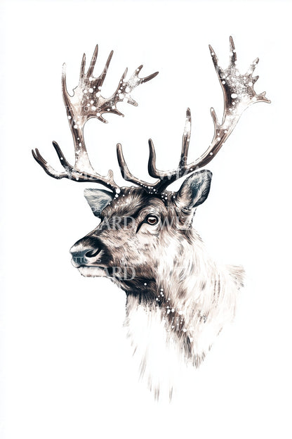 Stag Antlers Tattoo Design