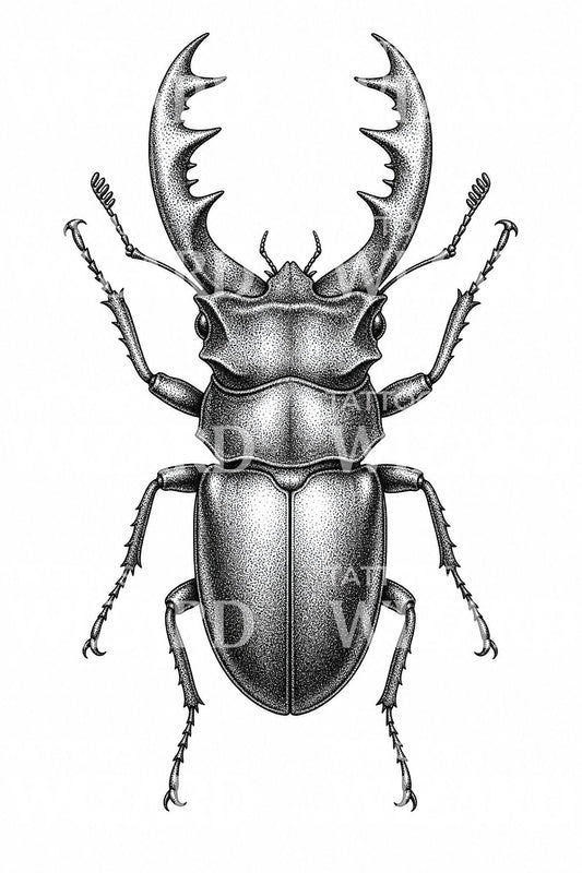 Design de tatuagem de vaca-loura