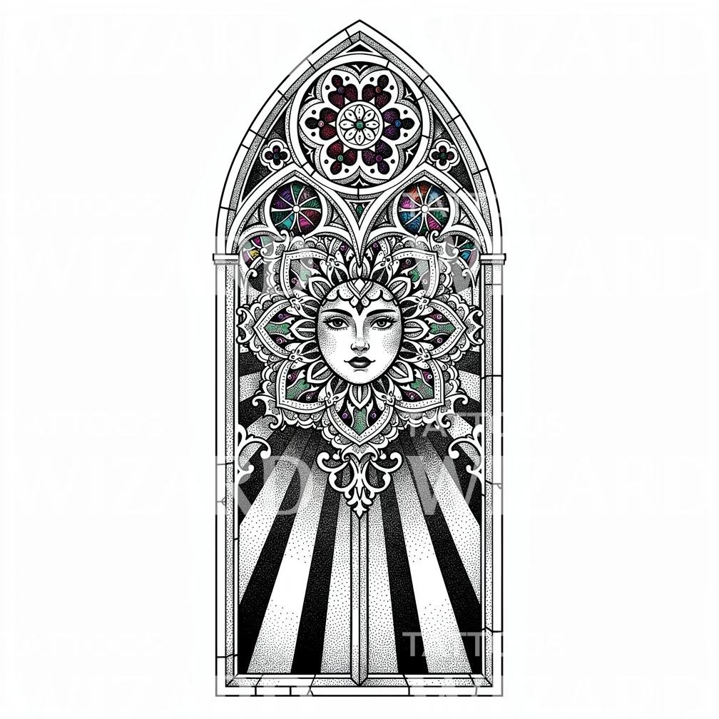 Stained Glass Goddess Tattoo Design