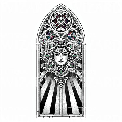Stained Glass Goddess Tattoo Design