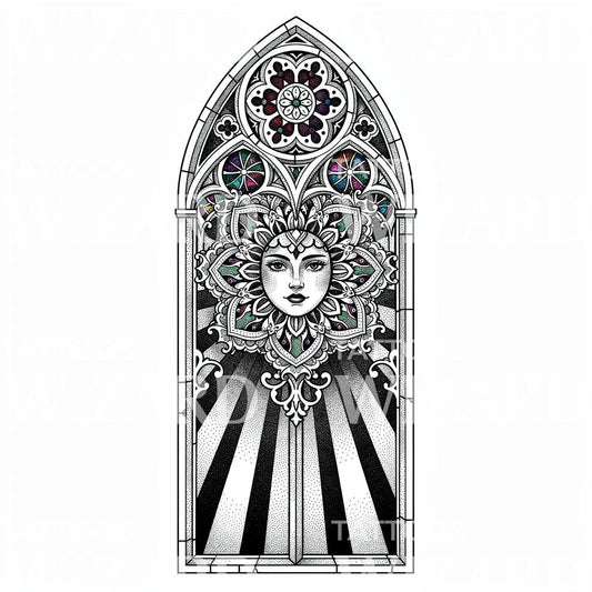 Stained Glass Goddess Tattoo Design