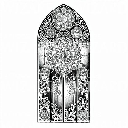 Stained Glass Mandala Tattoo Design