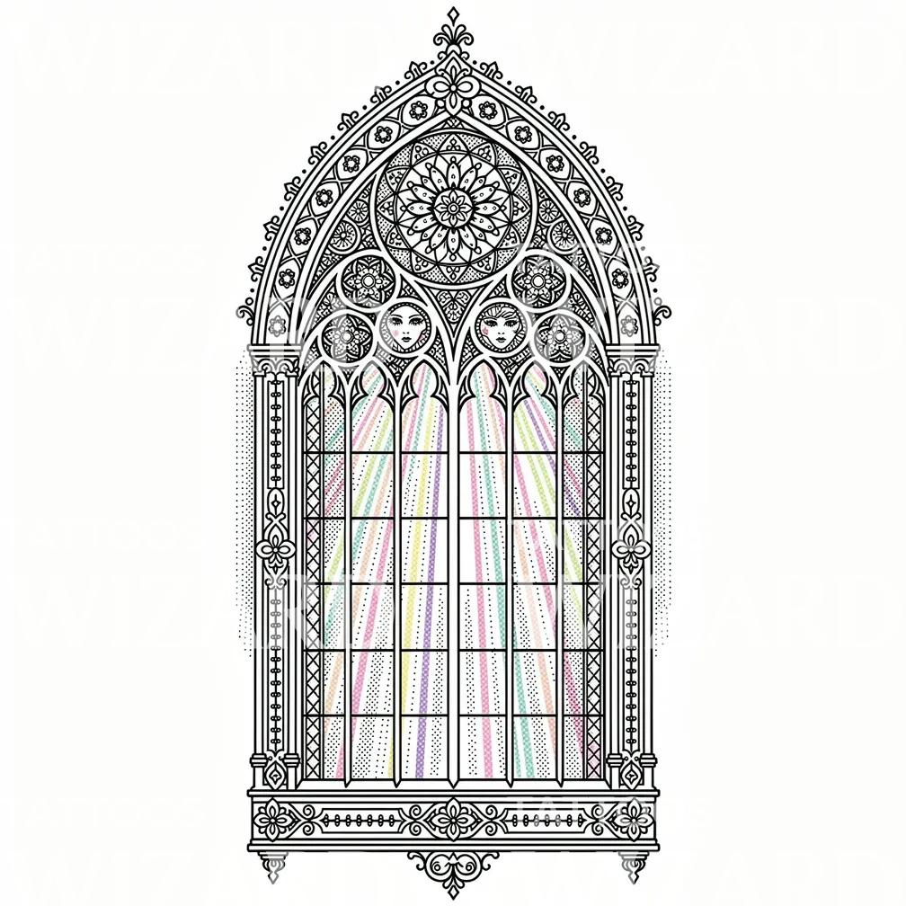 Stained Glass Window Tattoo Design