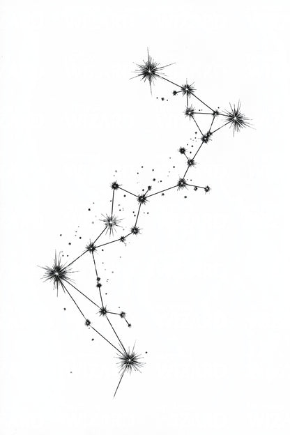 Star Constellation Map Tattoo Design