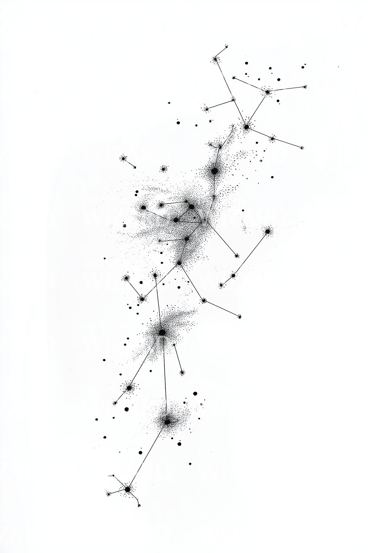 Design de tatouage chemin de constellation d'étoiles
