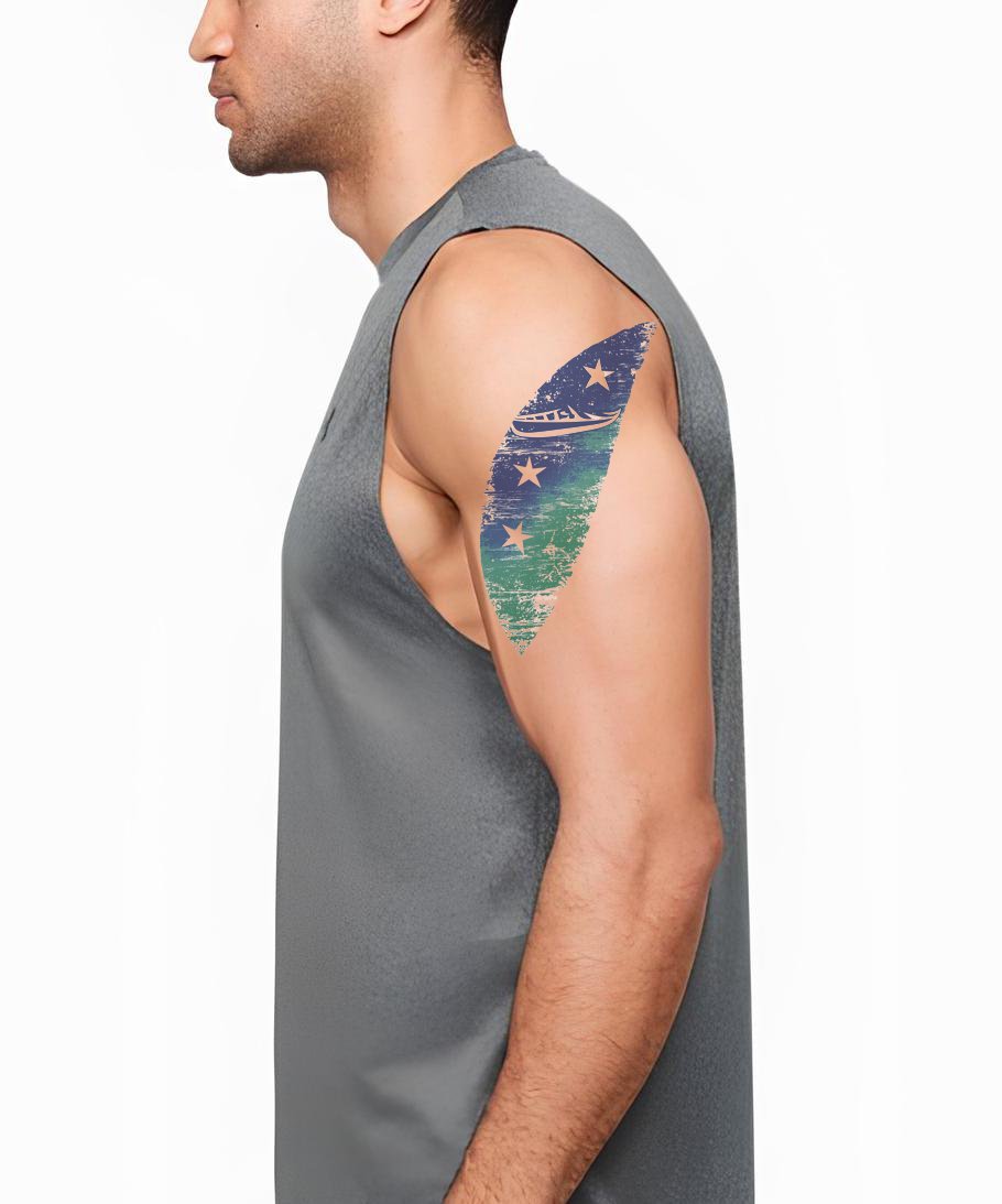Disegno Tatuaggio Isola Piuma Stella