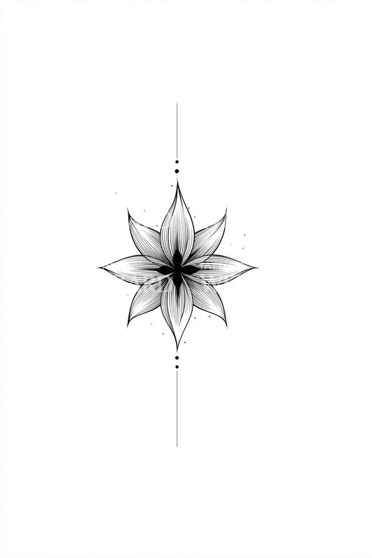 Stern Lotus Minimal Tattoo Idee