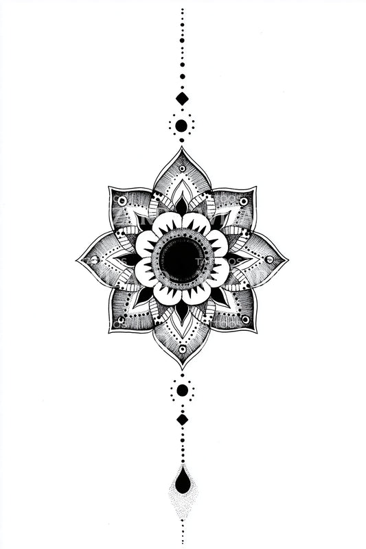 Star Petal Mandala Tattoo Design