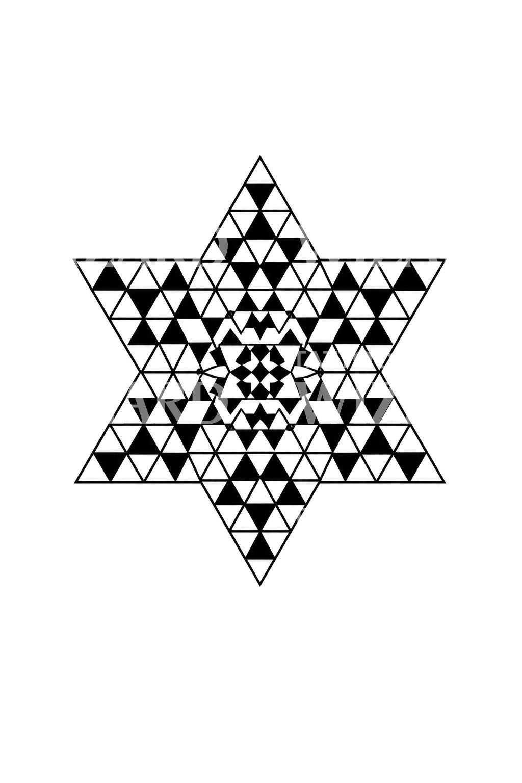 Star Tetrahedron Lattice Tattoo Design